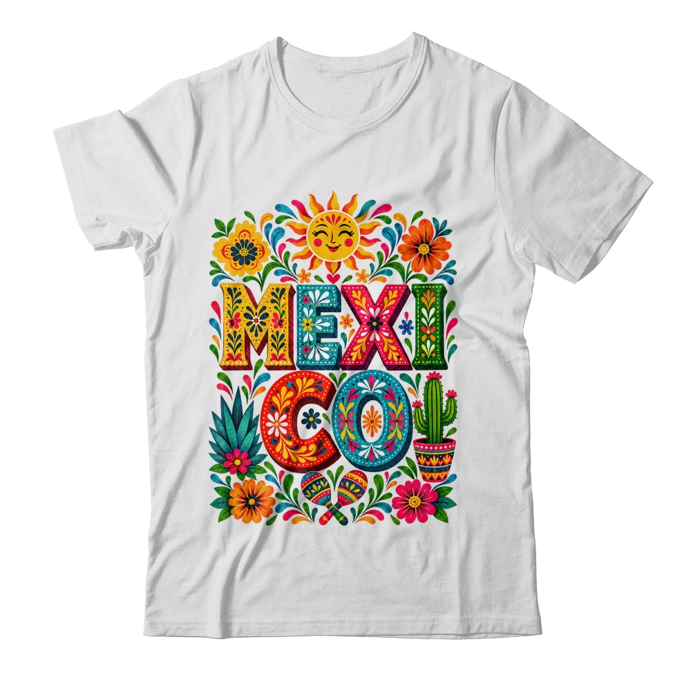 Vibrant Mexico Floral Cinco De Mayo Mexican Folk Colorful Shirt & Hoodie | teecentury
