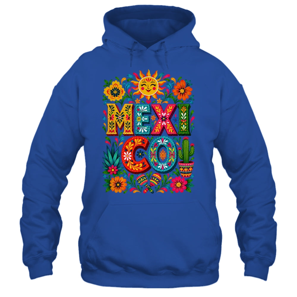 Vibrant Mexico Floral Cinco De Mayo Mexican Folk Colorful Shirt & Hoodie | teecentury