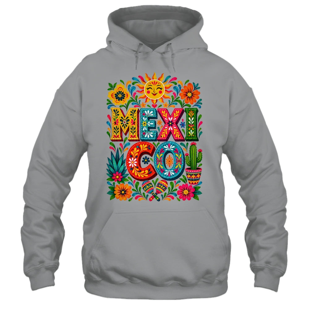 Vibrant Mexico Floral Cinco De Mayo Mexican Folk Colorful Shirt & Hoodie | teecentury