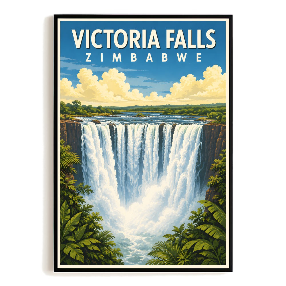 Victoria Falls Zimbabwe Travel Poster Gifts Vintage Wall Art Landscape Print Painting Picture For Family  Home Living Room Office Bedroom Decor Unframed | teecentury