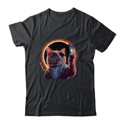 View American Totality 2024 Funny Selfie Cat Solar Eclipse Shirt & Tank Top | teecentury