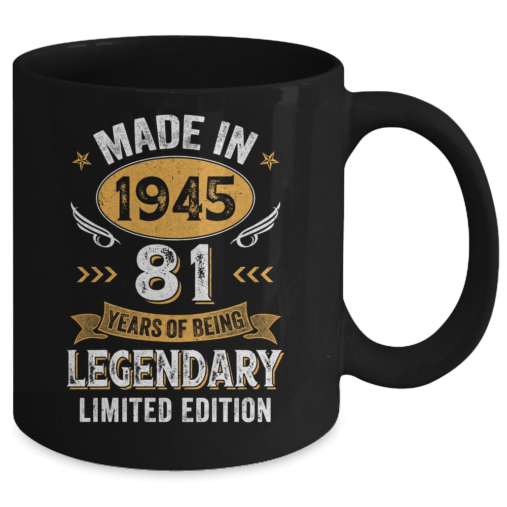 Vintage 1945 81 Years Old Birthday 81st Birthday Men Women Mug | teecentury