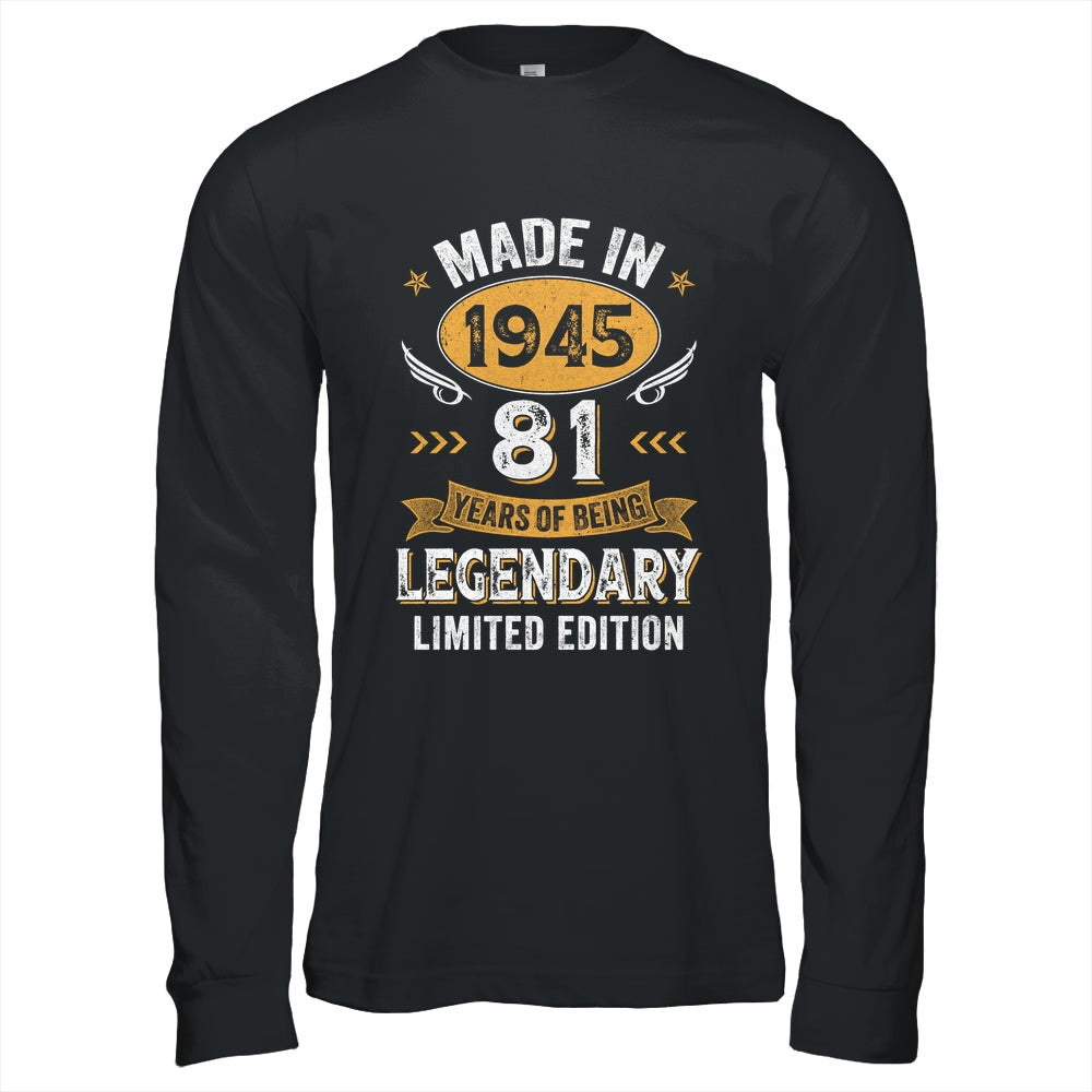 Vintage 1945 81 Years Old Birthday 81st Birthday Men Women Shirt & Hoodie | teecentury