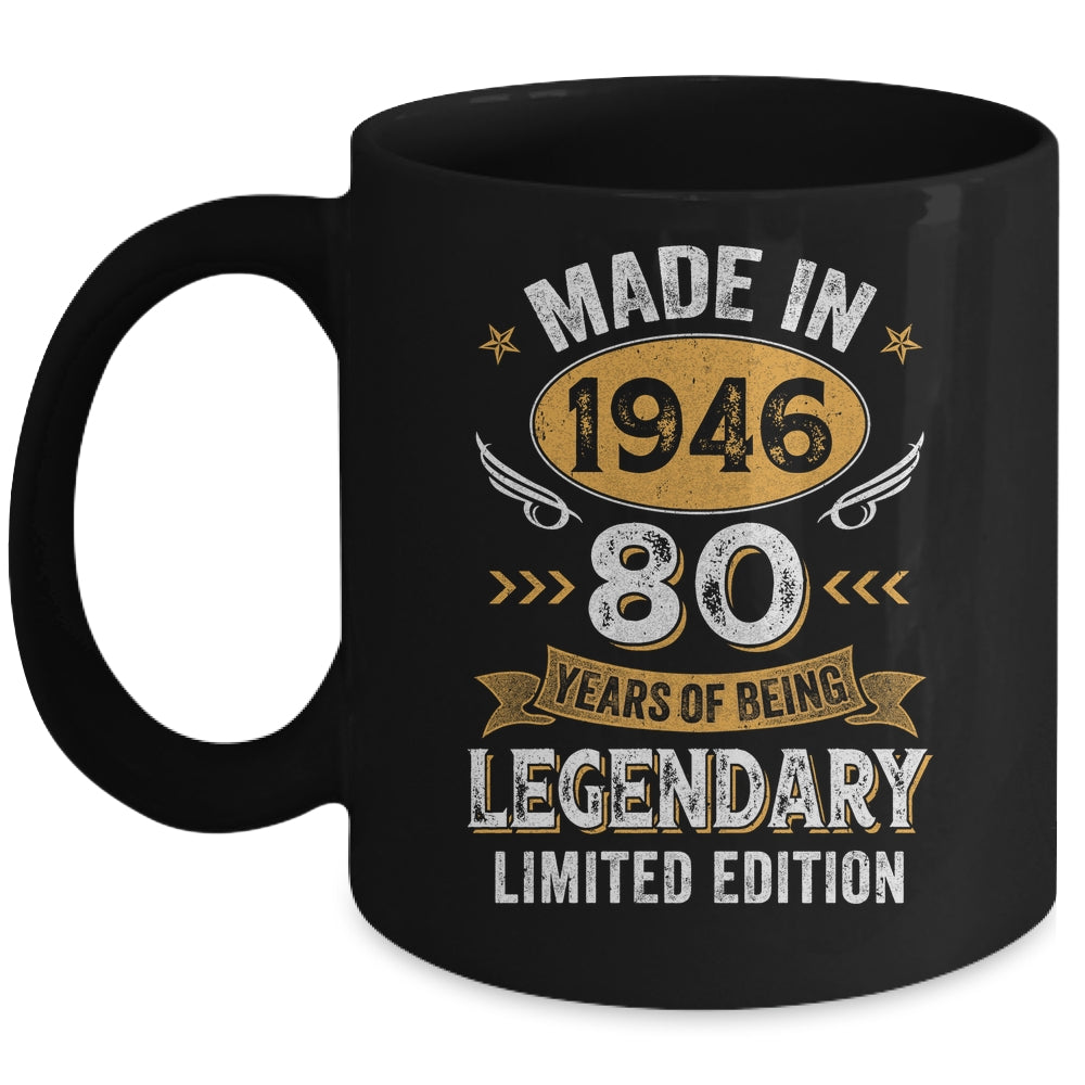 Vintage 1946 80 Years Old Birthday 80th Birthday Men Women Mug | teecentury