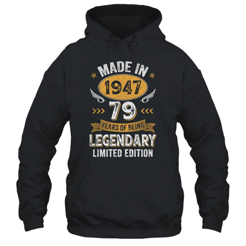 Vintage 1947 79 Years Old Birthday 79th Birthday Men Women Shirt & Hoodie | teecentury