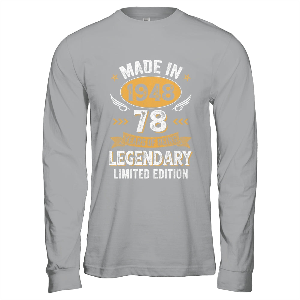 Vintage 1948 78 Years Old Birthday 78th Birthday Men Women Shirt & Hoodie | teecentury