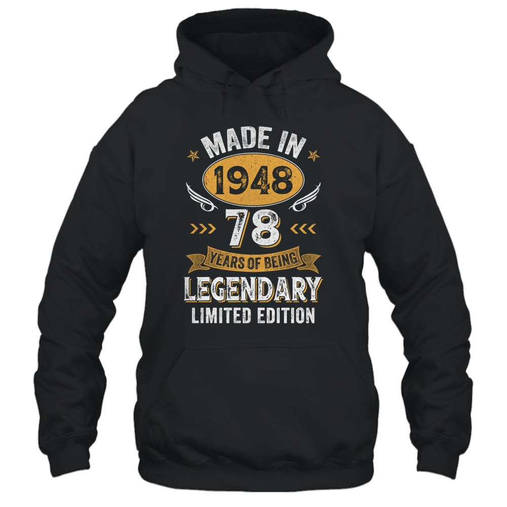 Vintage 1948 78 Years Old Birthday 78th Birthday Men Women Shirt & Hoodie | teecentury