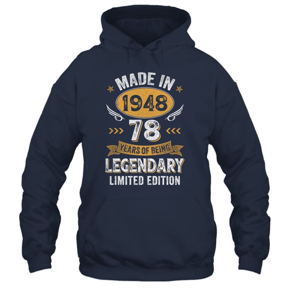 Vintage 1948 78 Years Old Birthday 78th Birthday Men Women Shirt & Hoodie | teecentury