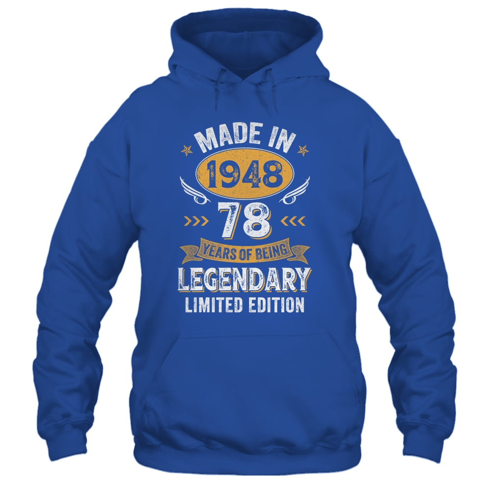 Vintage 1948 78 Years Old Birthday 78th Birthday Men Women Shirt & Hoodie | teecentury