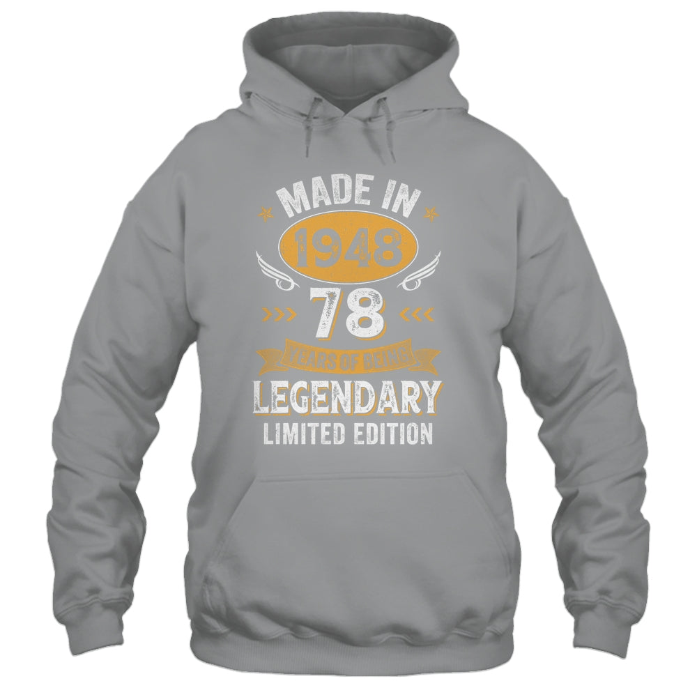Vintage 1948 78 Years Old Birthday 78th Birthday Men Women Shirt & Hoodie | teecentury