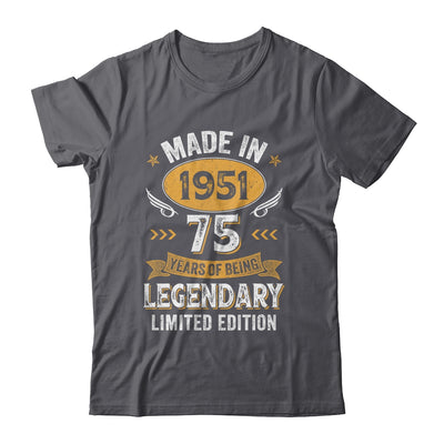 Vintage 1951 75 Years Old Birthday 75th Birthday Men Women Shirt & Hoodie | teecentury