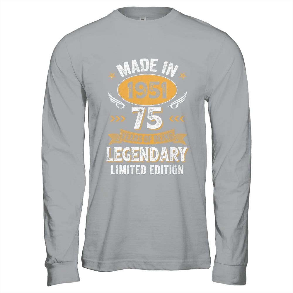 Vintage 1951 75 Years Old Birthday 75th Birthday Men Women Shirt & Hoodie | teecentury