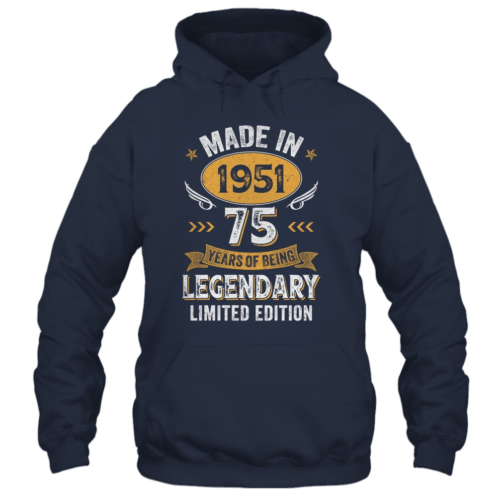 Vintage 1951 75 Years Old Birthday 75th Birthday Men Women Shirt & Hoodie | teecentury