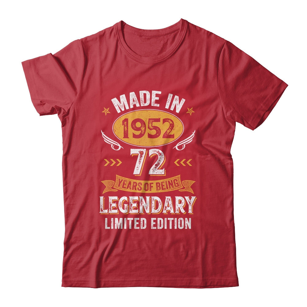 Vintage 1952 72 Years Old 72nd Birthday For Men Women Shirt