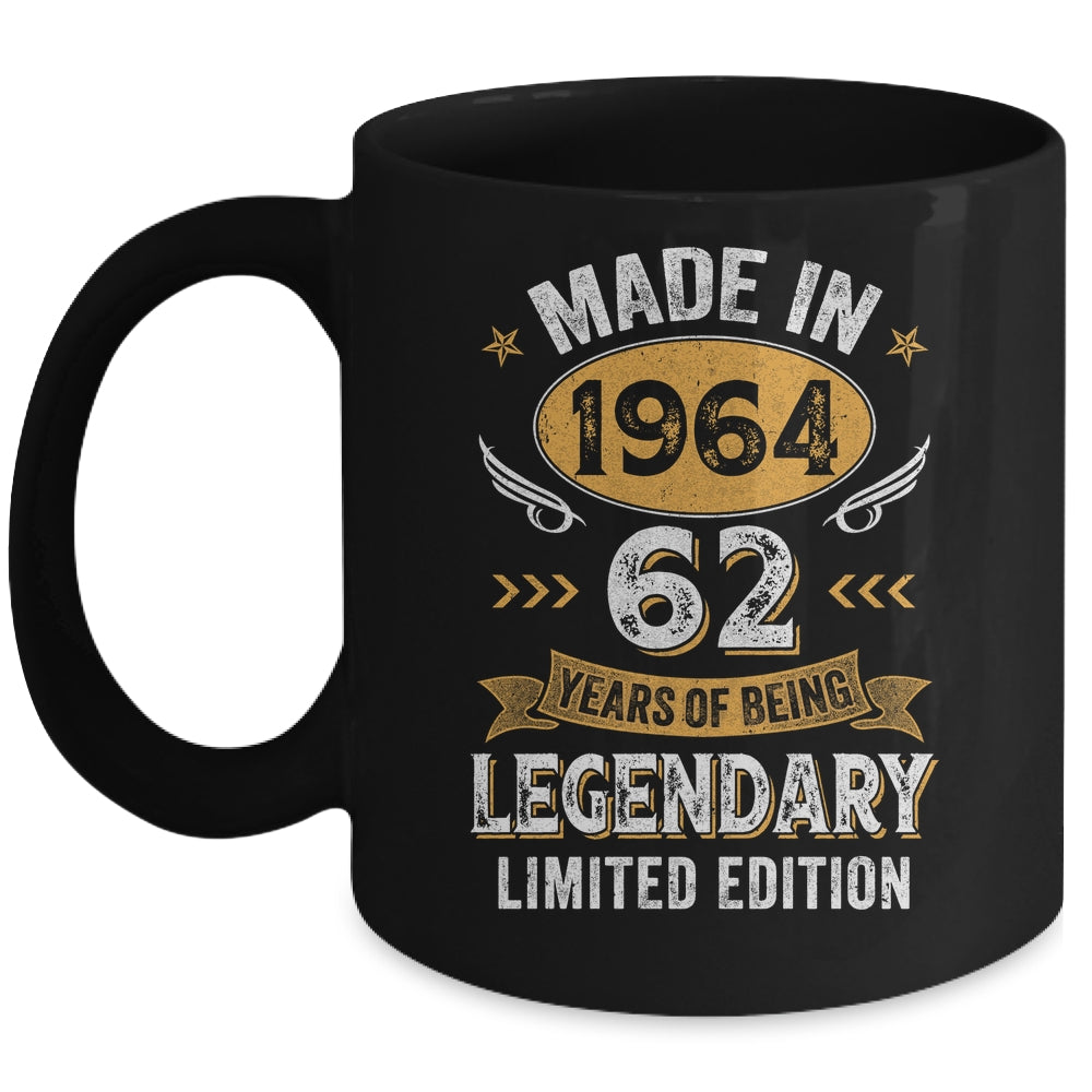 Vintage 1964 62 Years Old Birthday 62nd Birthday Men Women Mug | teecentury