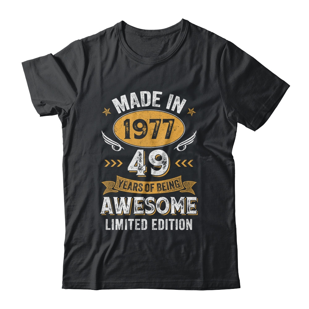 Vintage 1977 49 Years Old Birthday 49th Birthday Men Women Shirt & Hoodie | teecentury