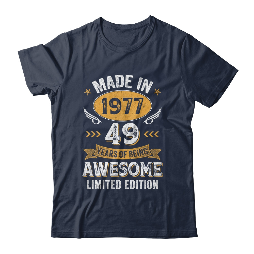 Vintage 1977 49 Years Old Birthday 49th Birthday Men Women Shirt & Hoodie | teecentury