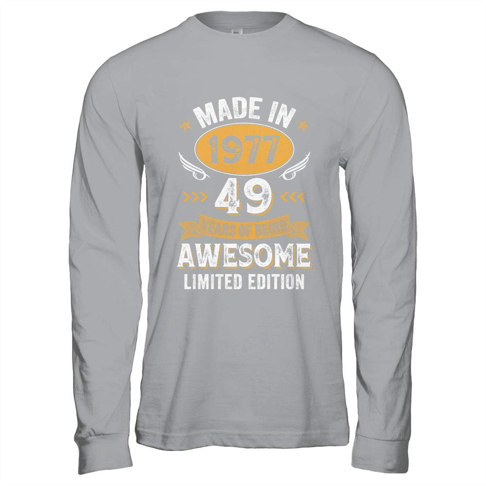 Vintage 1977 49 Years Old Birthday 49th Birthday Men Women Shirt & Hoodie | teecentury