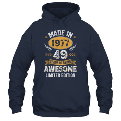 Vintage 1977 49 Years Old Birthday 49th Birthday Men Women Shirt & Hoodie | teecentury
