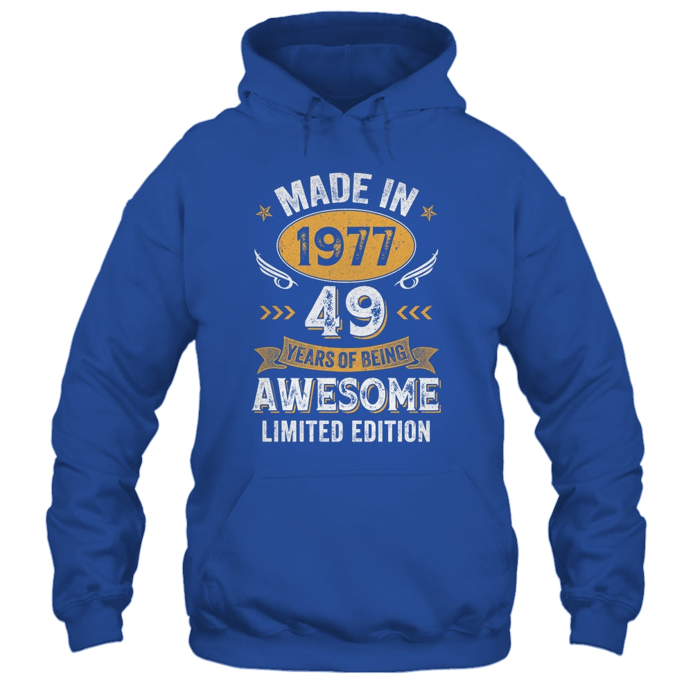 Vintage 1977 49 Years Old Birthday 49th Birthday Men Women Shirt & Hoodie | teecentury
