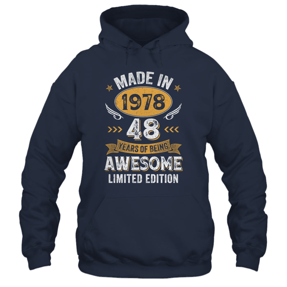 Vintage 1978 48 Years Old Birthday 48th Birthday Men Women Shirt & Hoodie | teecentury
