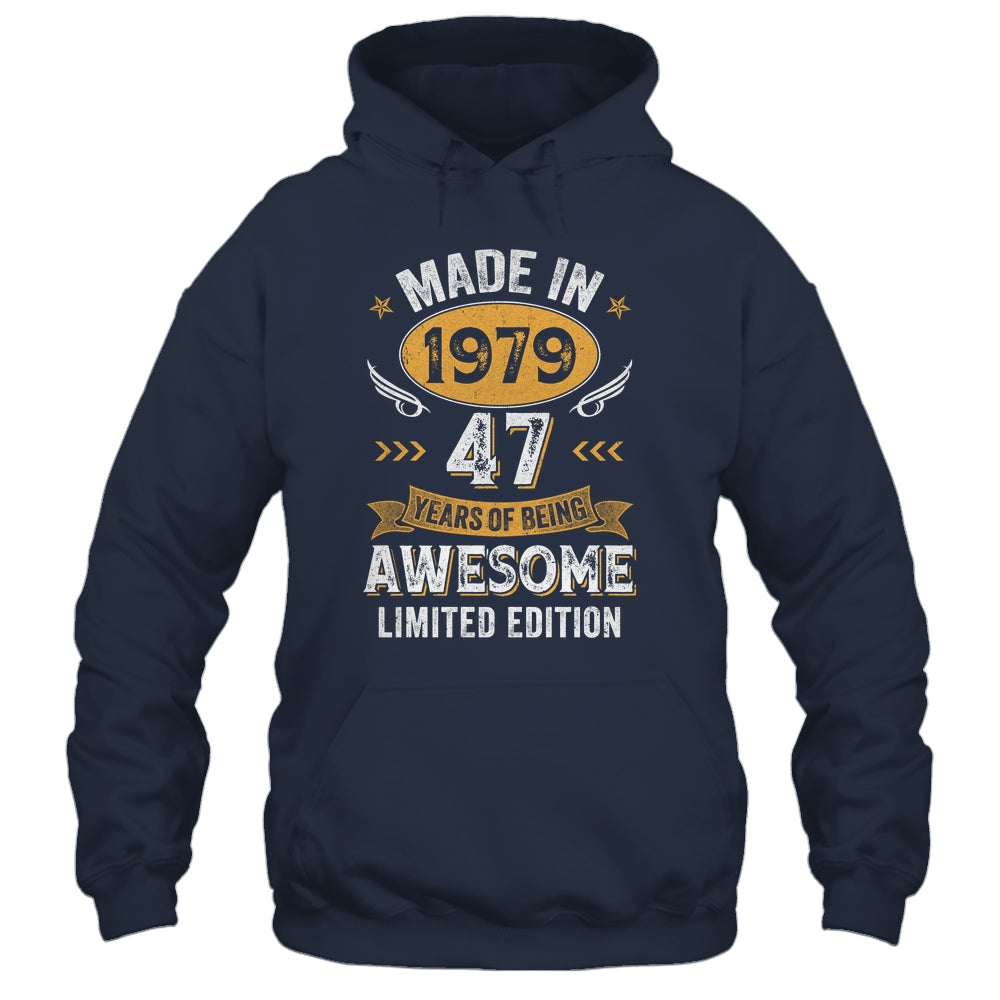 Vintage 1979 47 Years Old Birthday 47th Birthday Men Women Shirt & Hoodie | teecentury