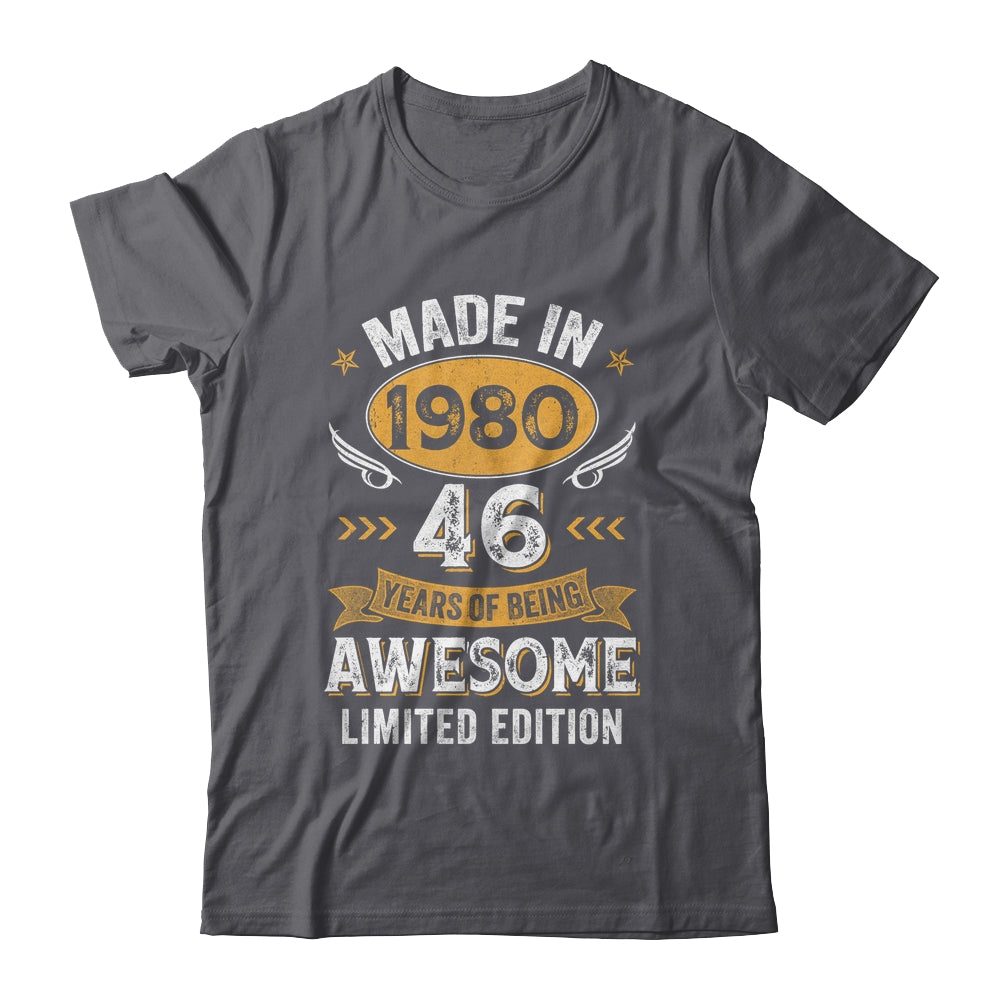 Vintage 1980 46 Years Old Birthday 46th Birthday Men Women Shirt & Hoodie | teecentury
