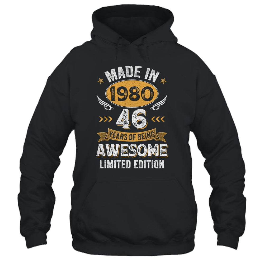 Vintage 1980 46 Years Old Birthday 46th Birthday Men Women Shirt & Hoodie | teecentury