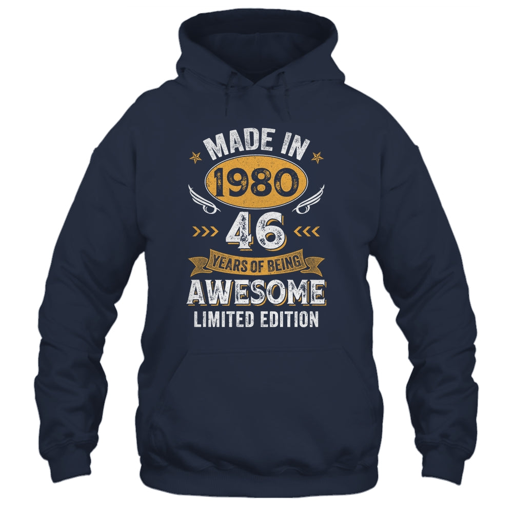 Vintage 1980 46 Years Old Birthday 46th Birthday Men Women Shirt & Hoodie | teecentury