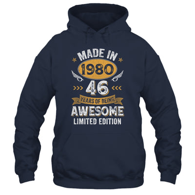 Vintage 1980 46 Years Old Birthday 46th Birthday Men Women Shirt & Hoodie | teecentury