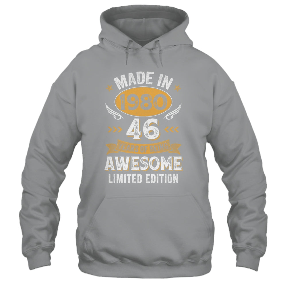 Vintage 1980 46 Years Old Birthday 46th Birthday Men Women Shirt & Hoodie | teecentury