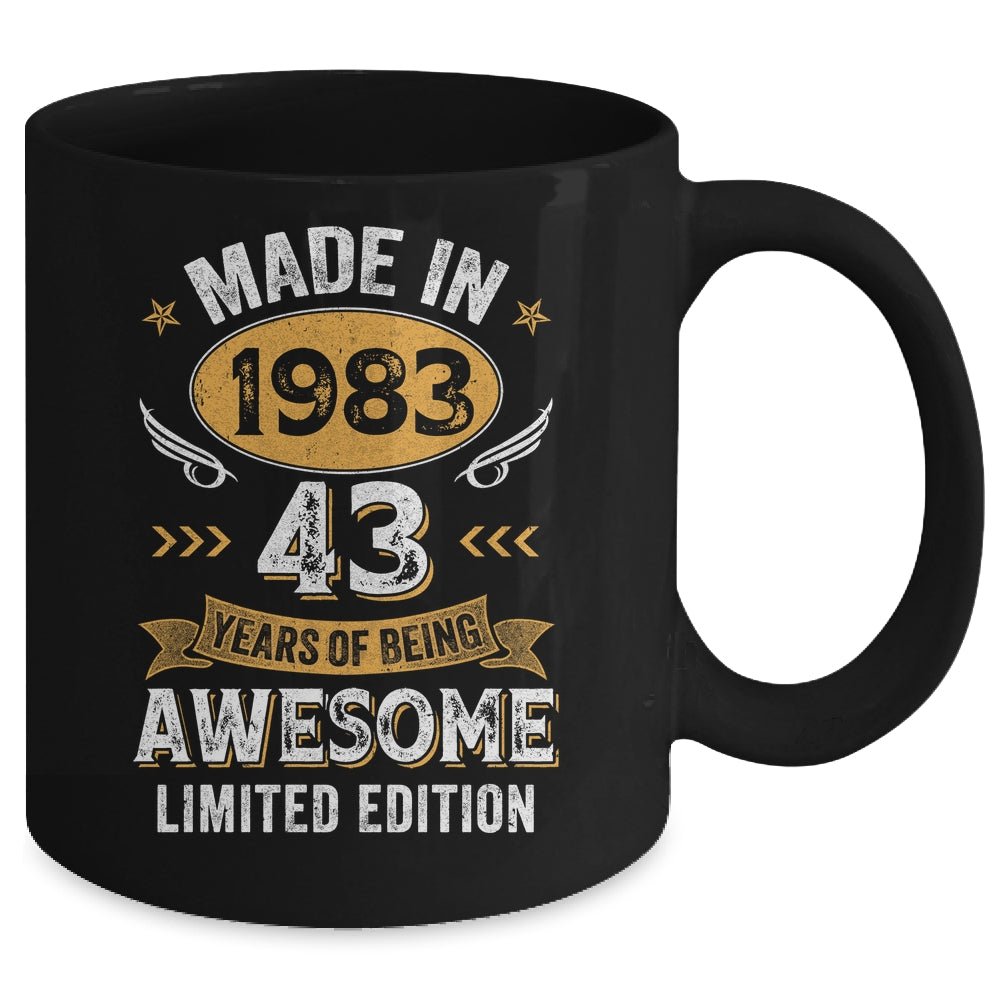 Vintage 1983 43 Years Old Birthday 43rd Birthday Men Women Mug | teecentury