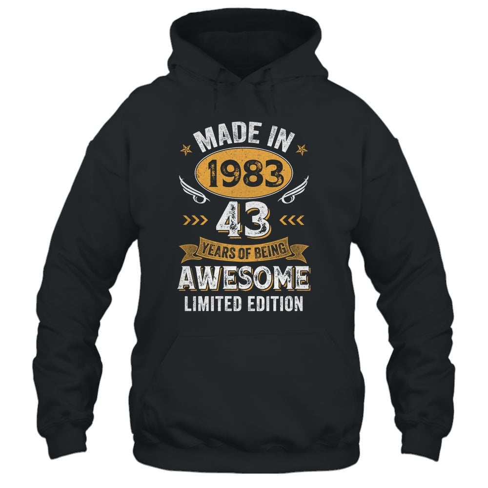 Vintage 1983 43 Years Old Birthday 43rd Birthday Men Women Shirt & Hoodie | teecentury