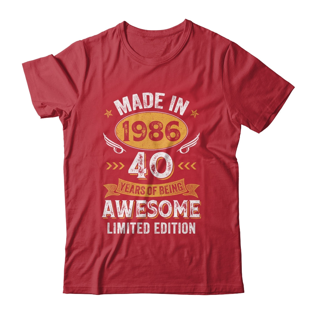 Vintage 1986 40 Years Old Birthday 40th Birthday Men Women Shirt & Hoodie | teecentury
