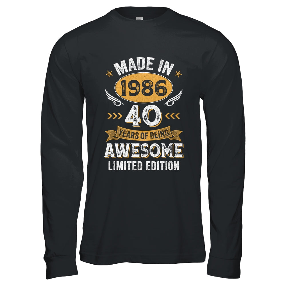 Vintage 1986 40 Years Old Birthday 40th Birthday Men Women Shirt & Hoodie | teecentury