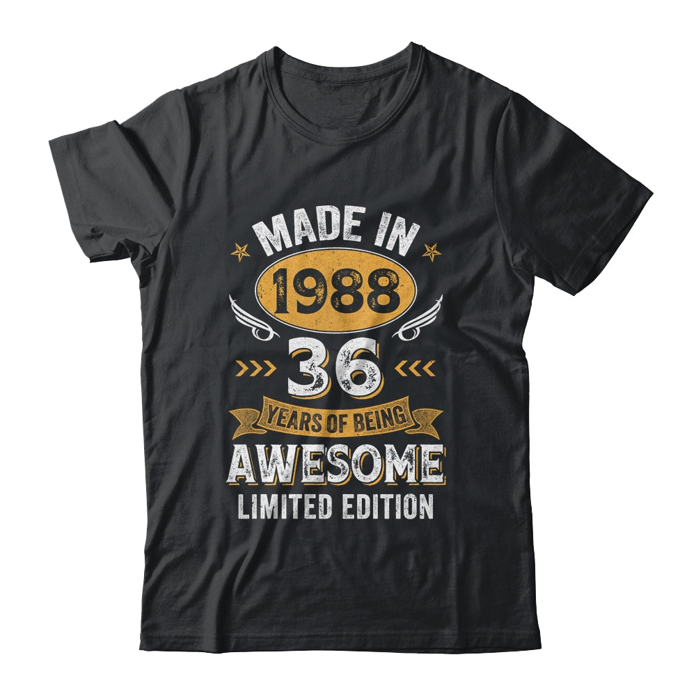 Vintage 1988 36 Years Old 36th Birthday For Men Women Shirt
