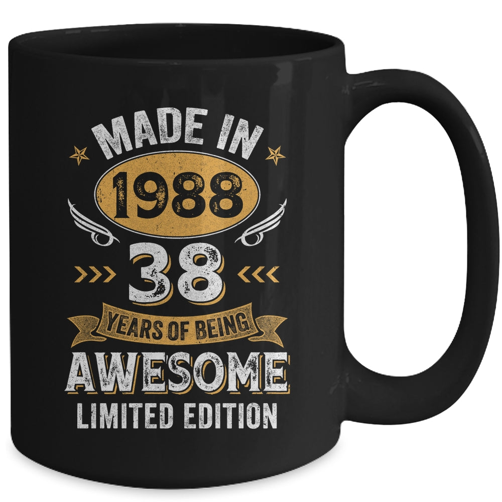 Vintage 1988 38 Years Old Birthday 38th Birthday Men Women Mug | teecentury