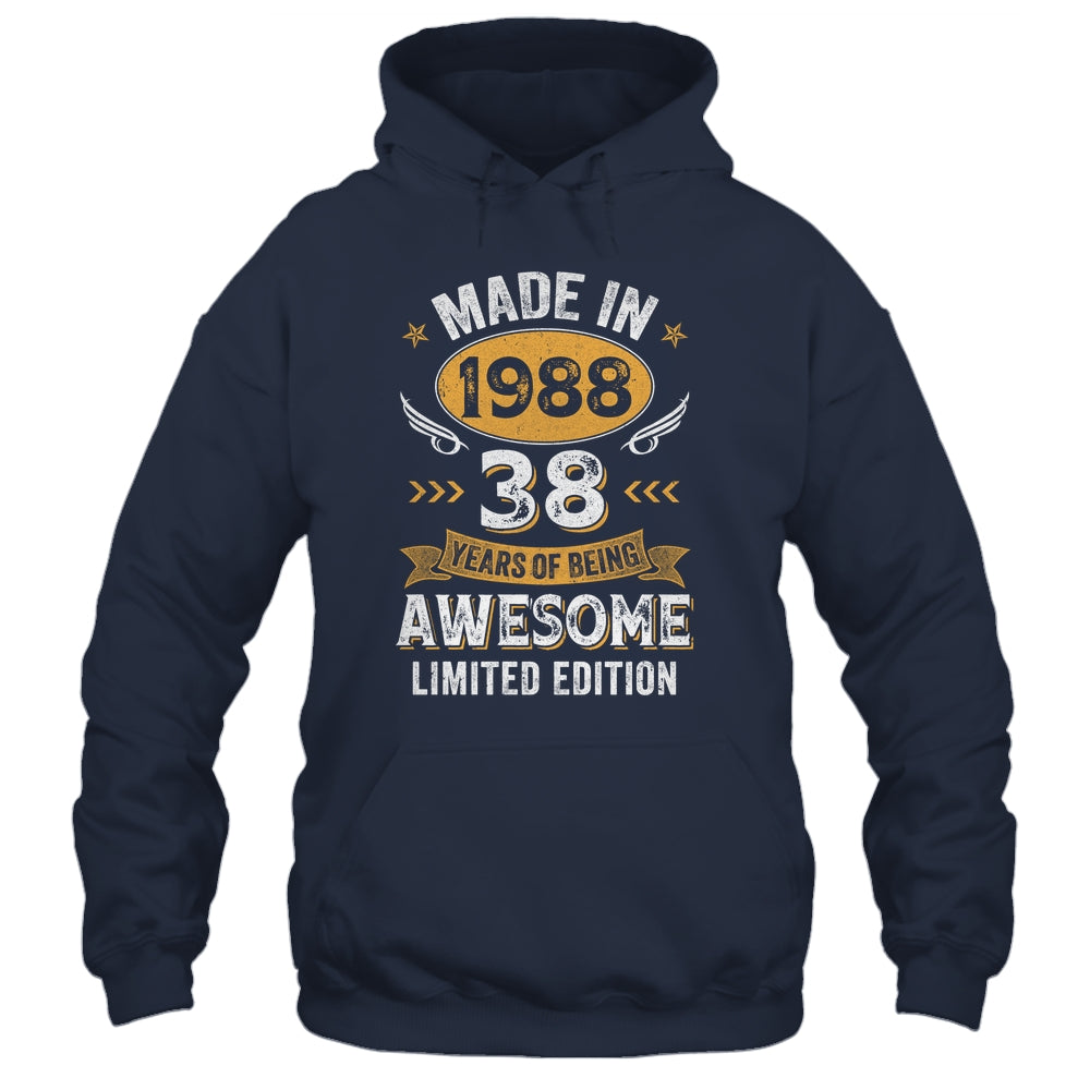 Vintage 1988 38 Years Old Birthday 38th Birthday Men Women Shirt & Hoodie | teecentury