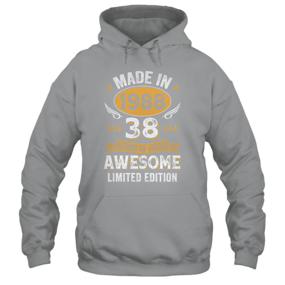 Vintage 1988 38 Years Old Birthday 38th Birthday Men Women Shirt & Hoodie | teecentury
