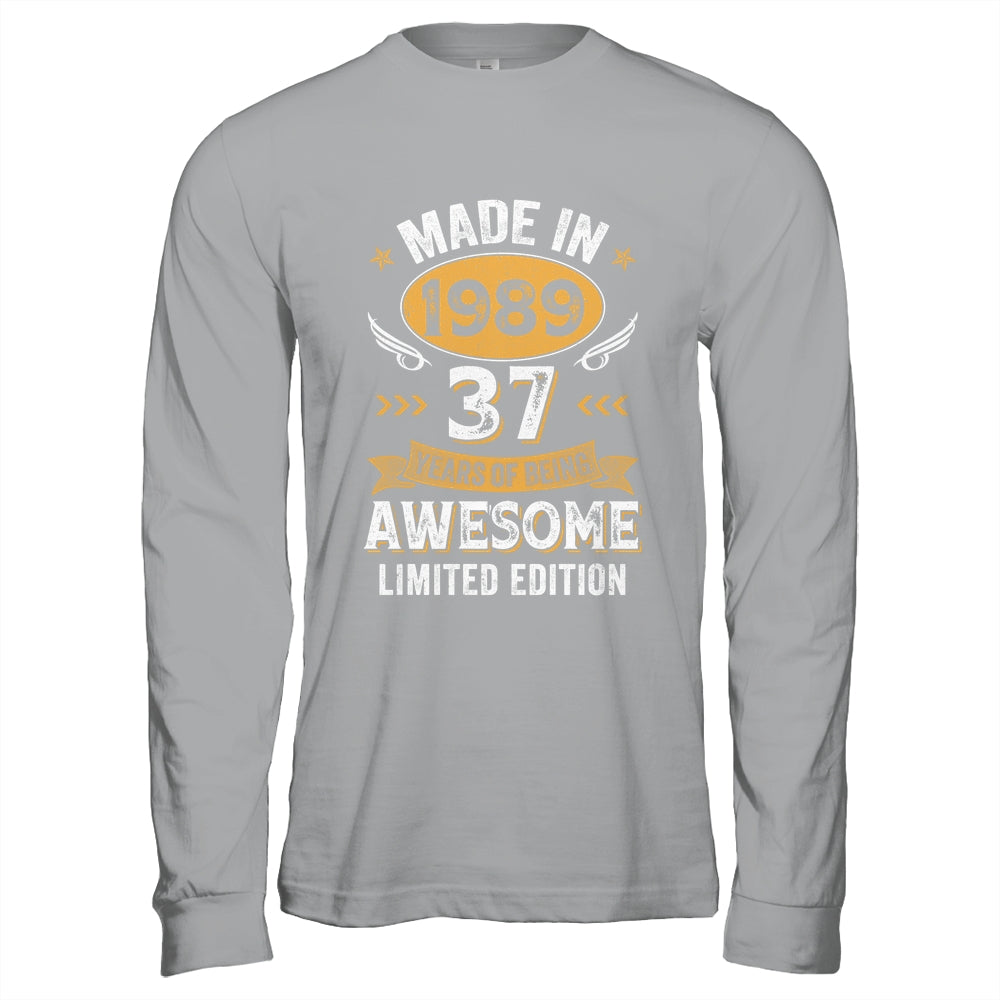 Vintage 1989 37 Years Old Birthday 37th Birthday Men Women Shirt & Hoodie | teecentury