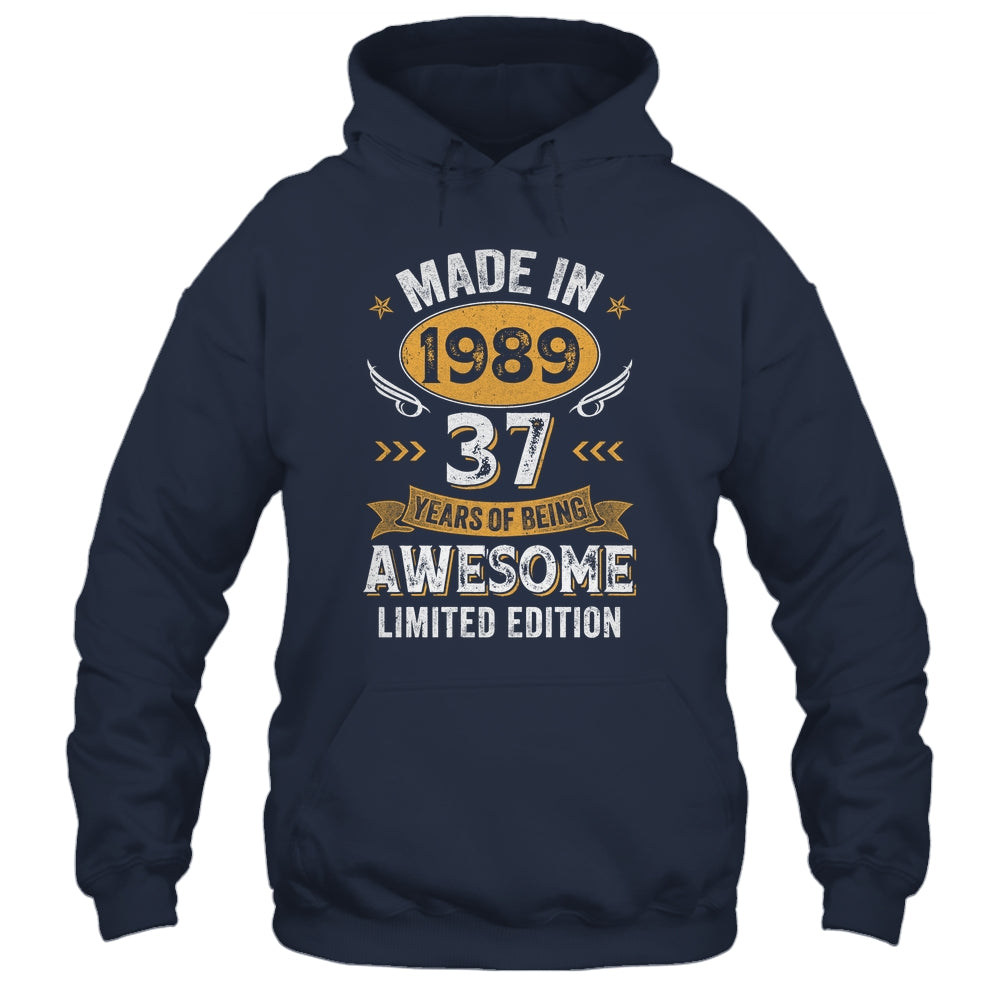 Vintage 1989 37 Years Old Birthday 37th Birthday Men Women Shirt & Hoodie | teecentury