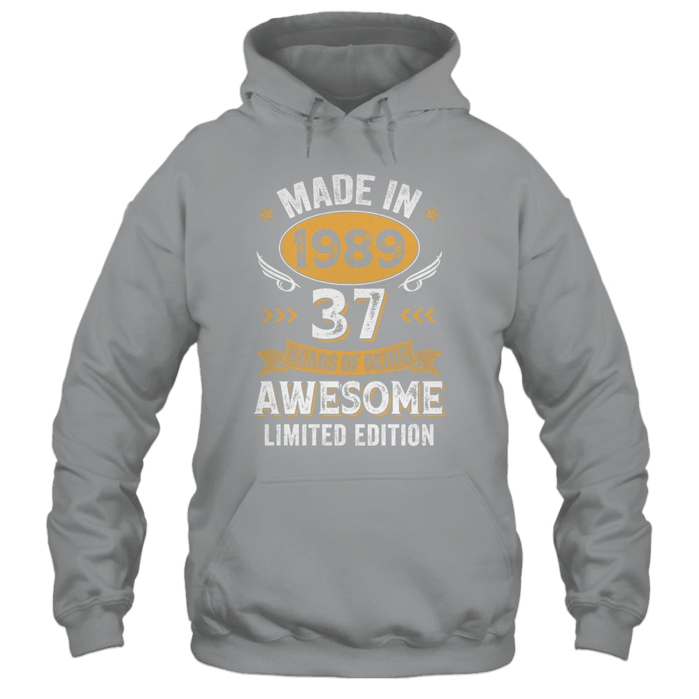 Vintage 1989 37 Years Old Birthday 37th Birthday Men Women Shirt & Hoodie | teecentury