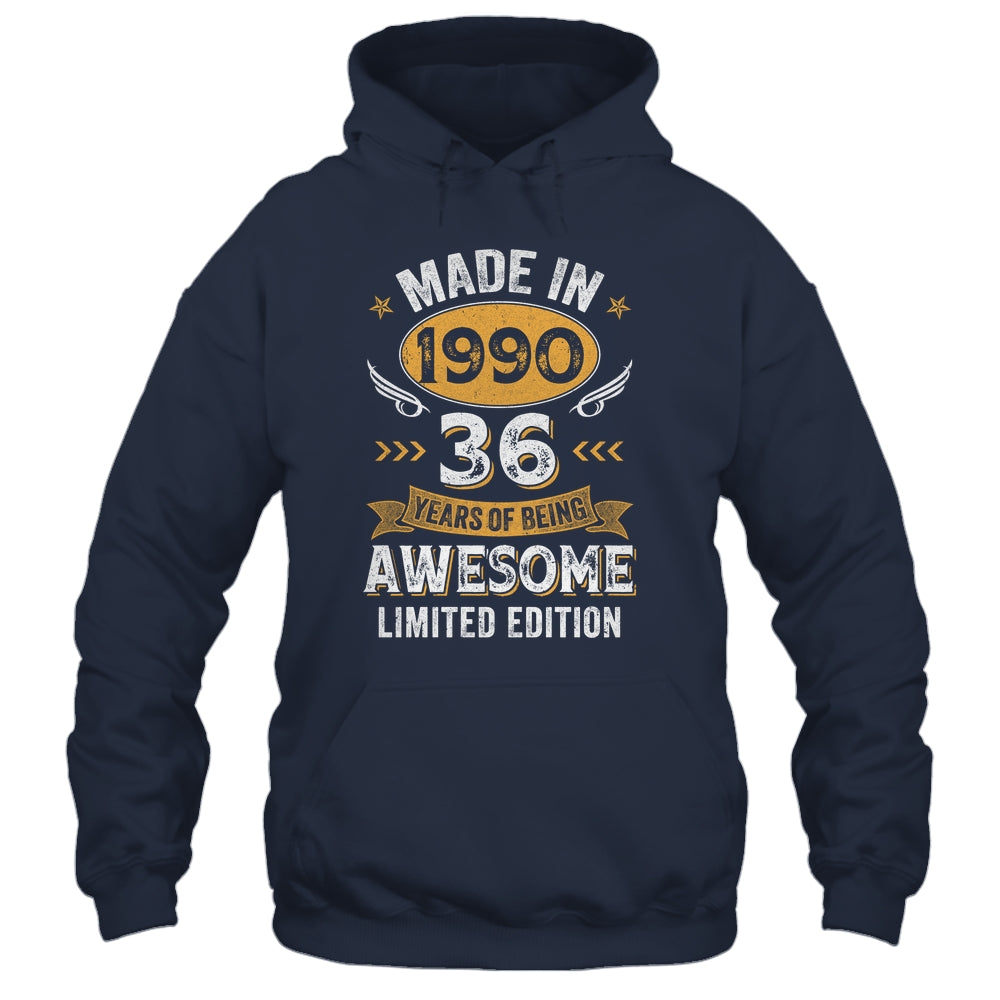 Vintage 1990 36 Years Old Birthday 36th Birthday Men Women Shirt & Hoodie | teecentury