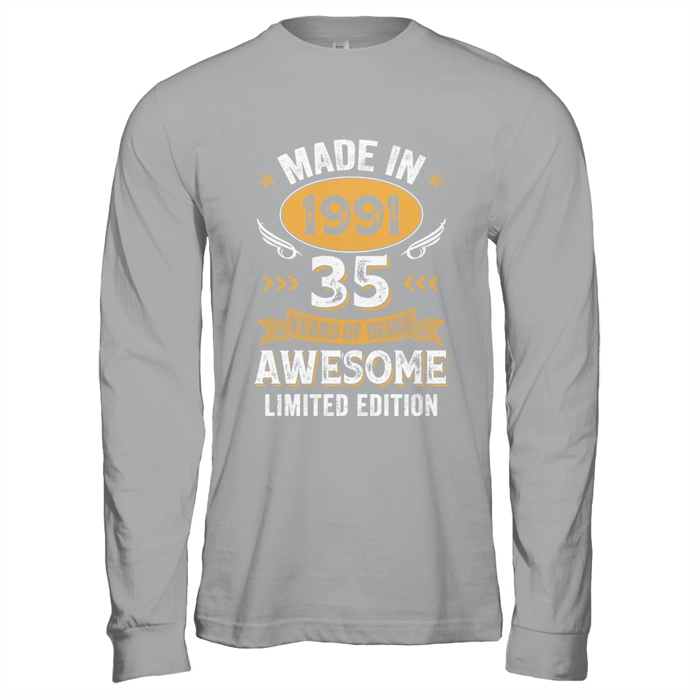 Vintage 1991 35 Years Old Birthday 35th Birthday Men Women Shirt & Hoodie | teecentury