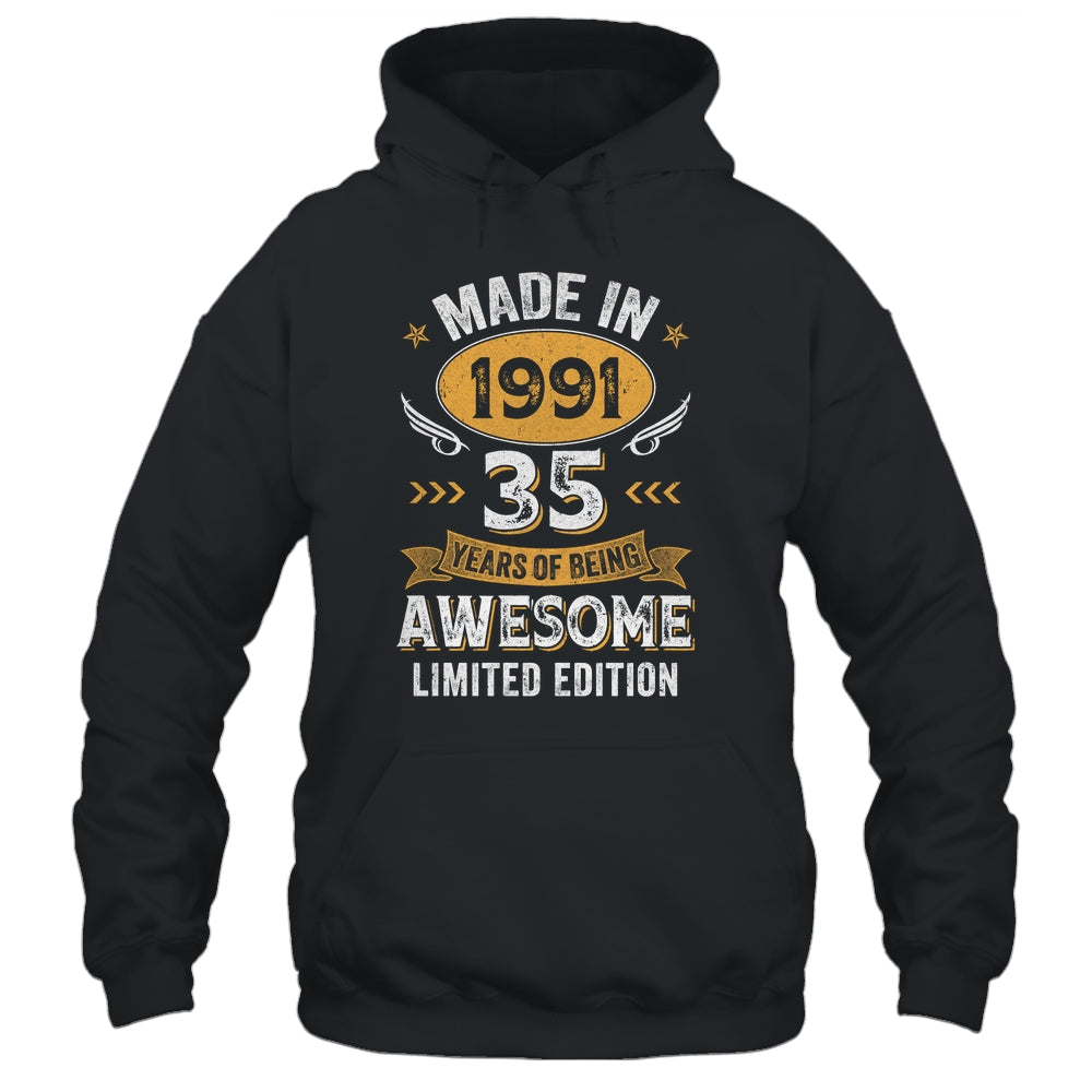 Vintage 1991 35 Years Old Birthday 35th Birthday Men Women Shirt & Hoodie | teecentury