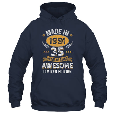 Vintage 1991 35 Years Old Birthday 35th Birthday Men Women Shirt & Hoodie | teecentury