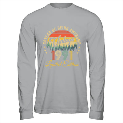 Vintage 1991 Limited Edition 34 Year Old 34th Birthday Shirt & Hoodie | teecentury