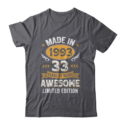 Vintage 1993 33 Years Old Birthday 33rd Birthday Men Women Shirt & Hoodie | teecentury