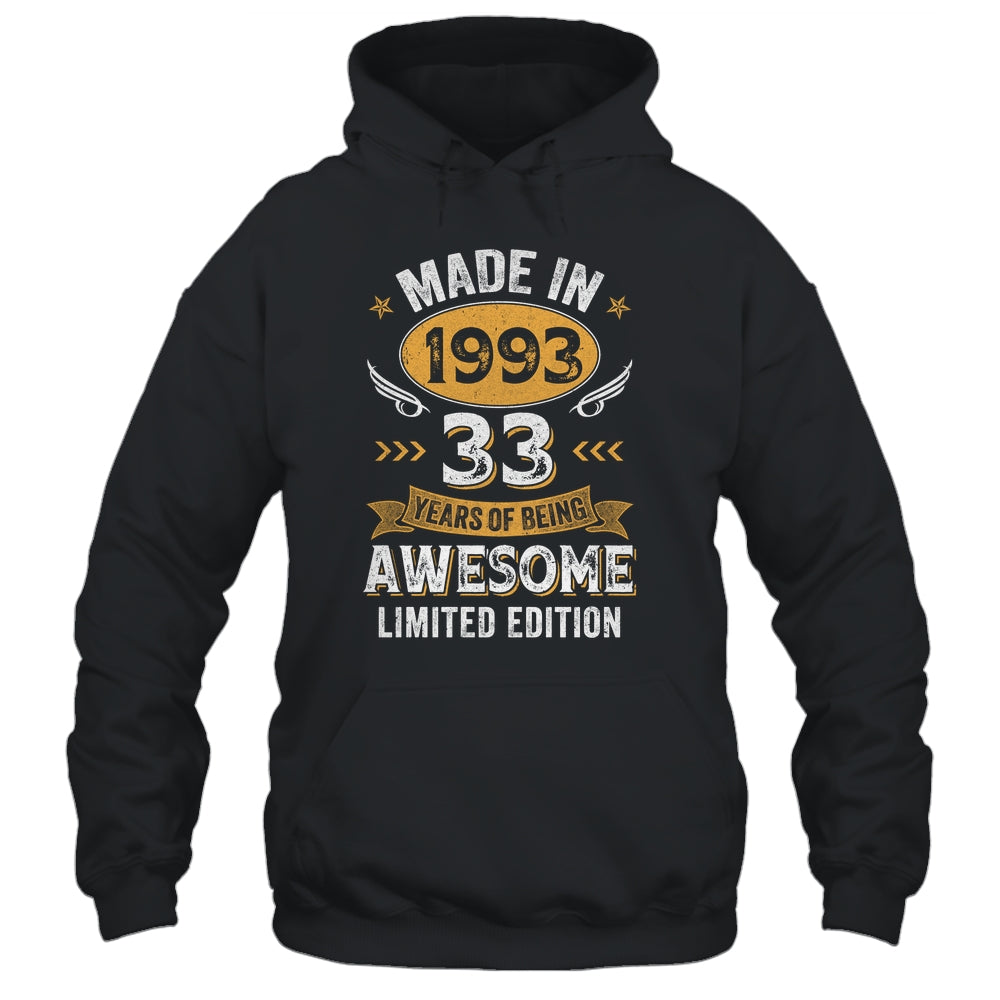 Vintage 1993 33 Years Old Birthday 33rd Birthday Men Women Shirt & Hoodie | teecentury