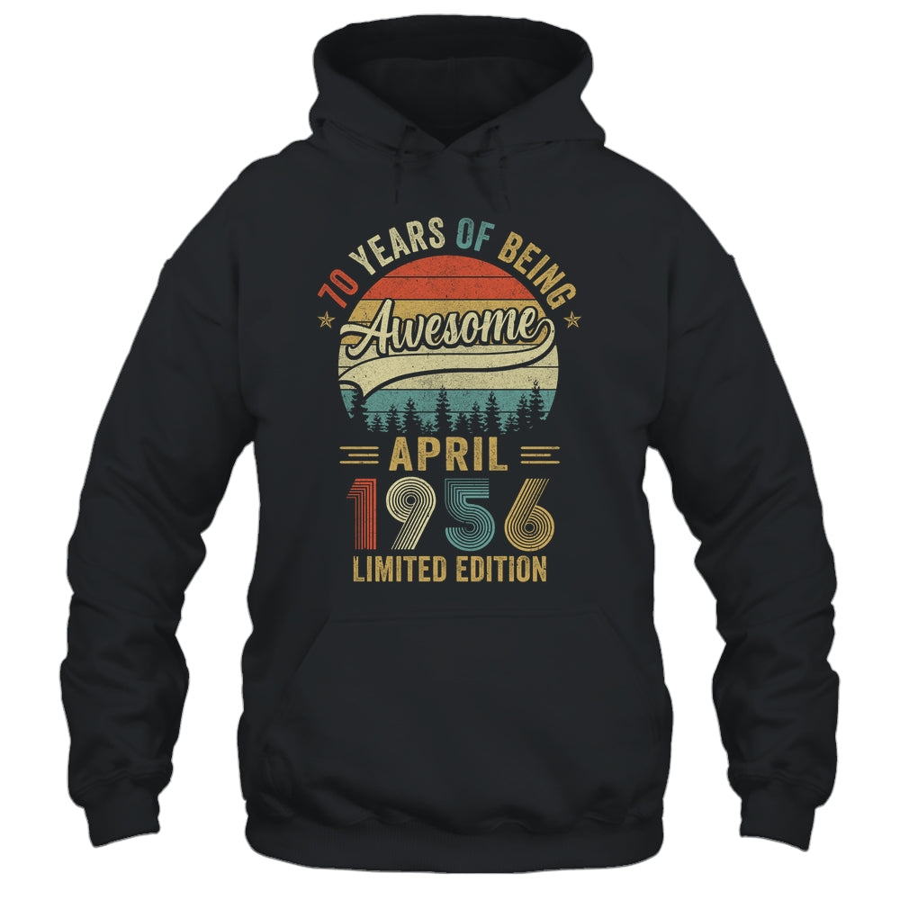 Vintage April 1956 70 Years Old 70th Birthday Men Women Shirt & Hoodie | teecentury